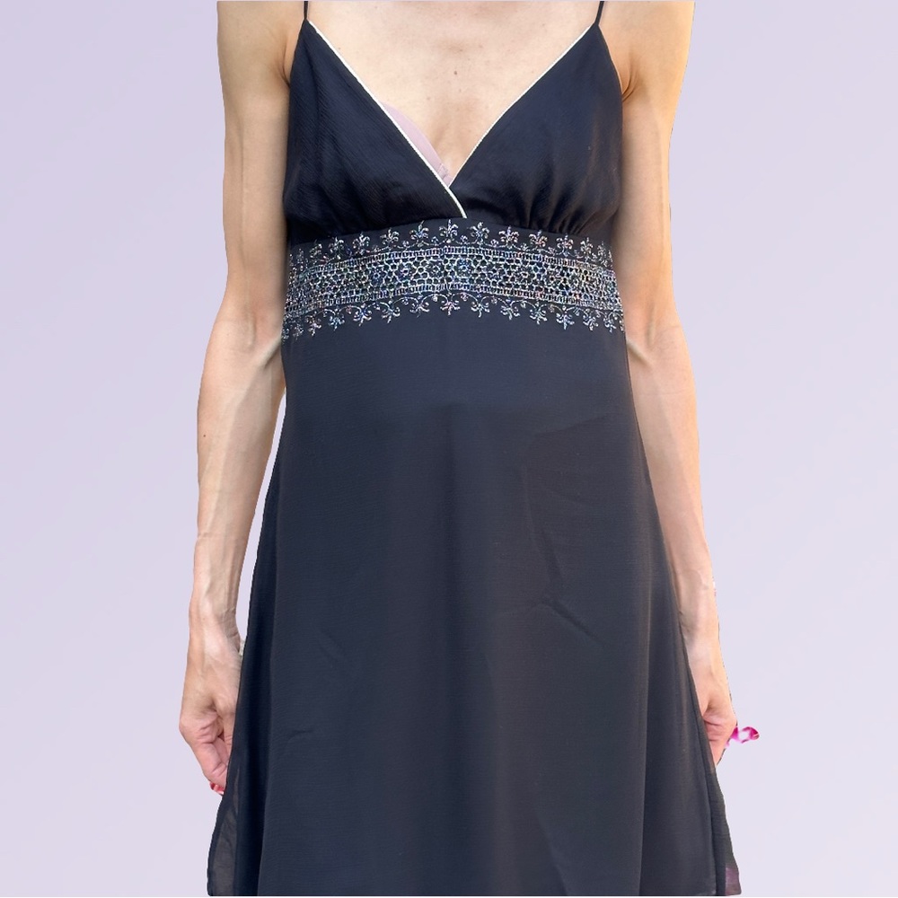 Julie Brown Empire Waist Dress with silver sparkle detail - Picture 1 of 9